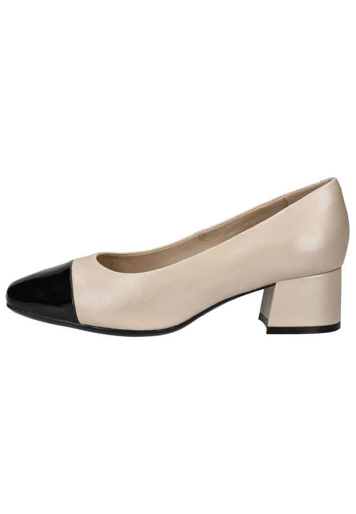 Caprice Pumps Leder Beige/Schwarz - surf4shoes