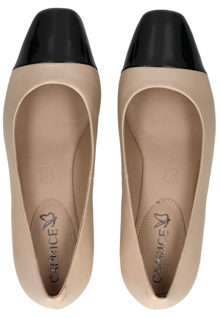 Caprice Pumps Leder Beige/Schwarz - surf4shoes