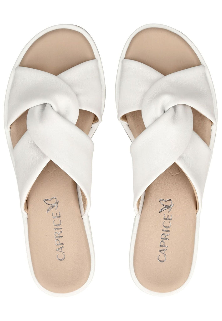Caprice Pantoletten Nappaleder Weiß - surf4shoes
