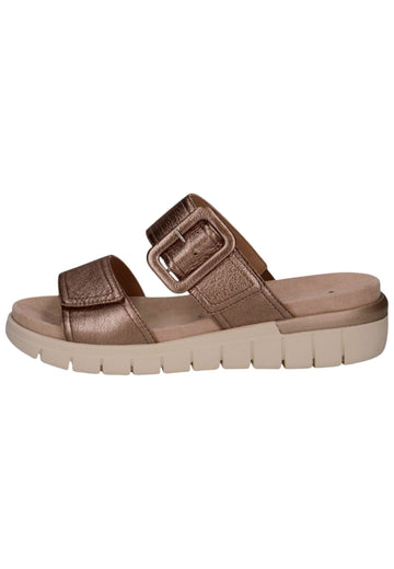 Caprice Pantoletten Leder Taupe - surf4shoes