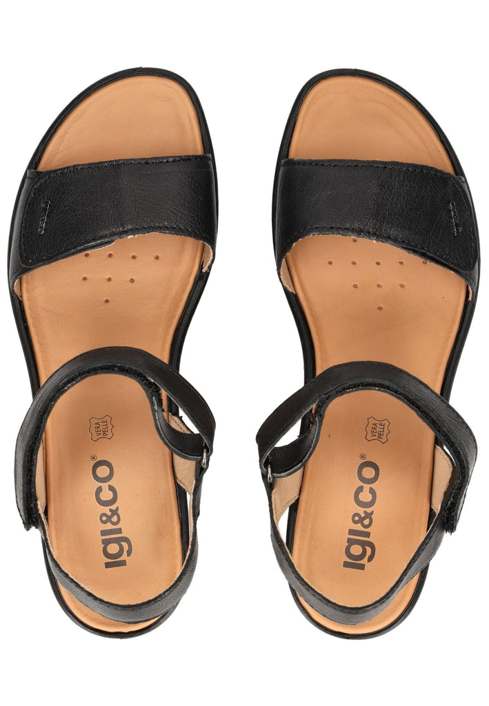 IGI&CO Sandalen Leder Schwarz/Schwarz - surf4shoes