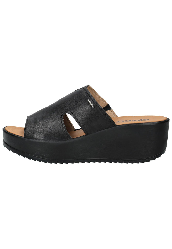 IGI&CO Pantoletten Leder Schwarz - surf4shoes