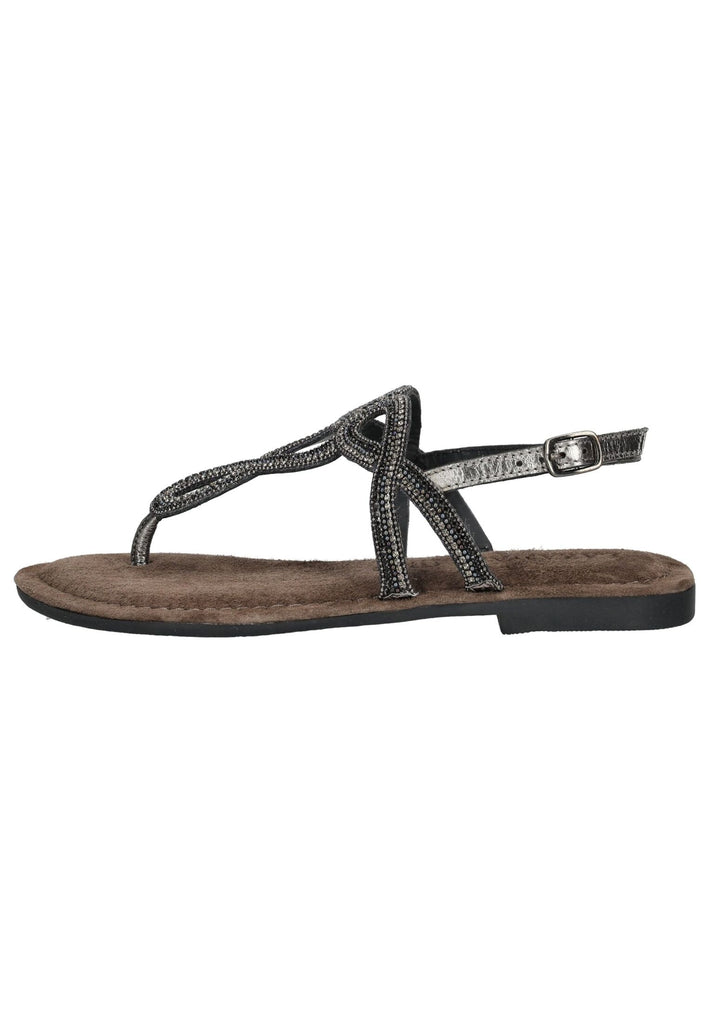 Lazamani Zehensteg Leder Pewter - surf4shoes