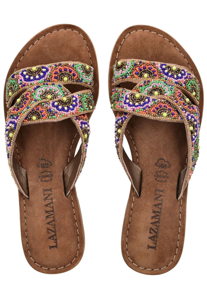 Lazamani Pantoletten Leder Multi - surf4shoes