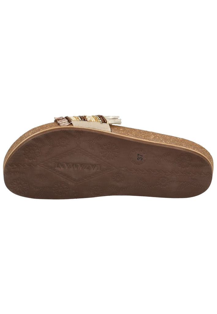 Lazamani Pantoletten Leder Braun - surf4shoes