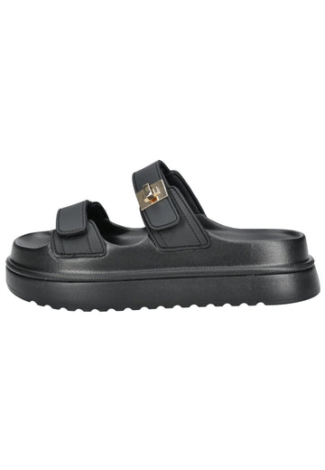 Steve Madden Pantoletten Lederimitat Schwarz - surf4shoes