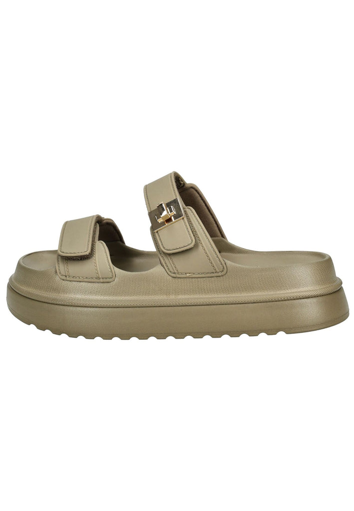 Steve Madden Pantoletten Lederimitat Olive - surf4shoes