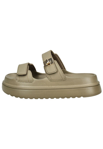 Steve Madden Pantoletten Lederimitat Olive - surf4shoes