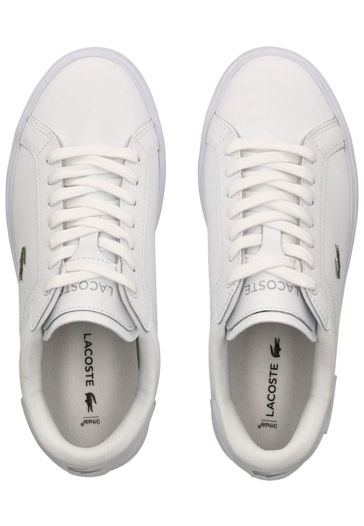 Lacoste Sneaker Lederimitat Weiß/Weiß - surf4shoes