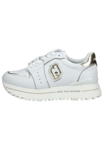 Liu Jo Sneaker Leder/Textil Weiß/Gold - surf4shoes