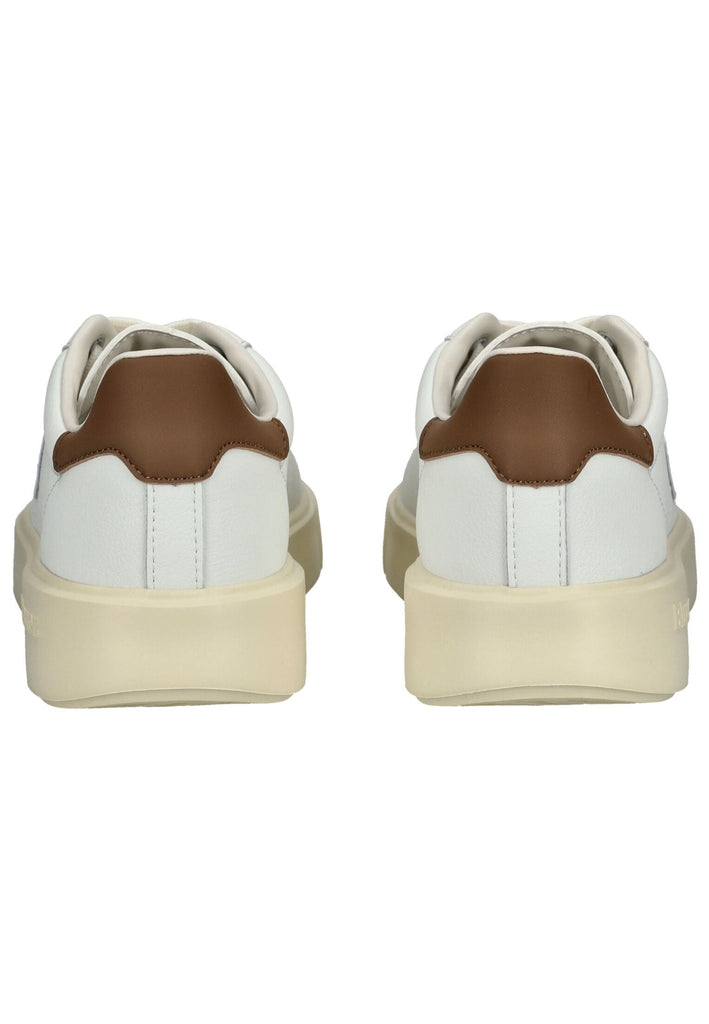 Blauer Sneaker Leder Weiß/Braun - surf4shoes