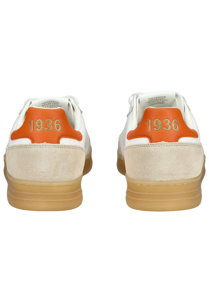 Blauer Sneaker Leder Weiß/Orange - surf4shoes