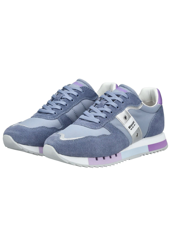 Blauer Sneaker Leder/Textil Jeans - surf4shoes