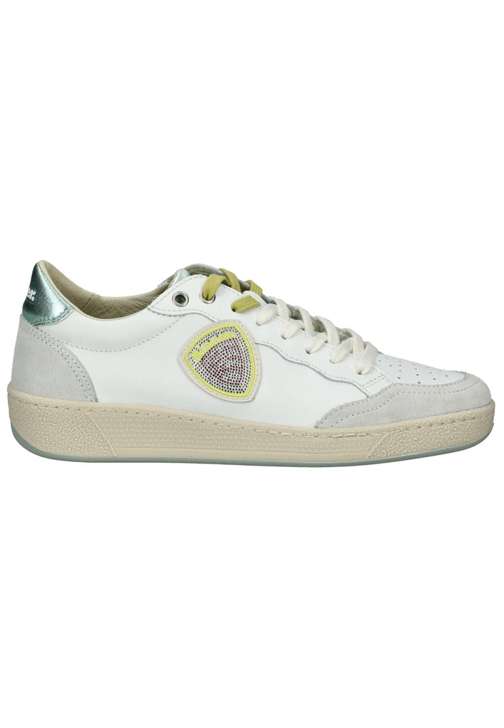 Blauer Sneaker Leder Weiß/Grau - surf4shoes