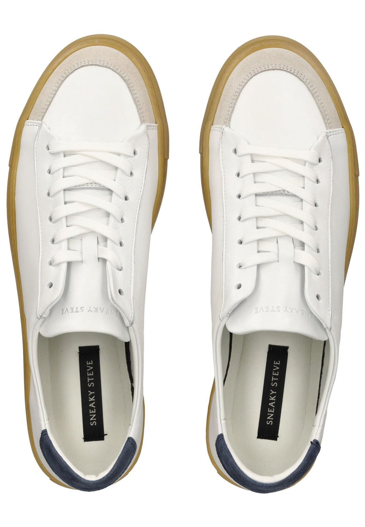 Sneaky Steve Sneaker Leder Weiß/Beige - surf4shoes