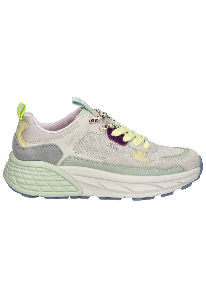 JEEP Sneaker Lederimitat/Textil Beige/Grün - surf4shoes