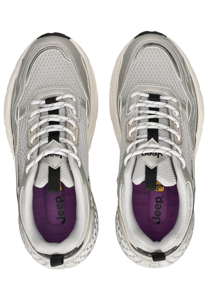 JEEP Sneaker Lederimitat/Textil Silber - surf4shoes