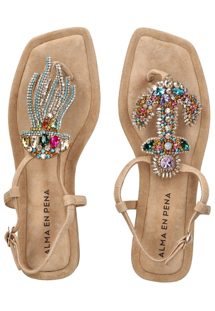 ALMA EN PENA Zehensteg Leder Sand - surf4shoes