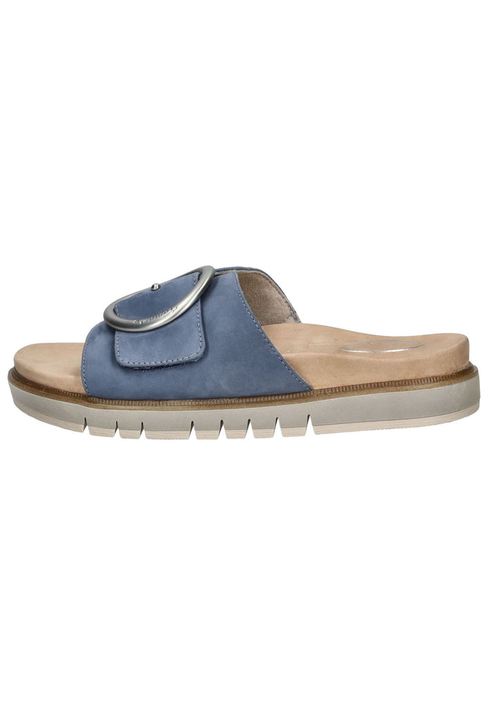 Tamaris Comfort Pantoletten Leder Denim - surf4shoes
