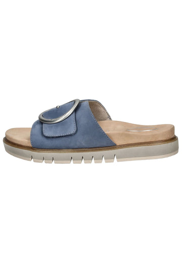 Tamaris Comfort Pantoletten Leder Denim - surf4shoes