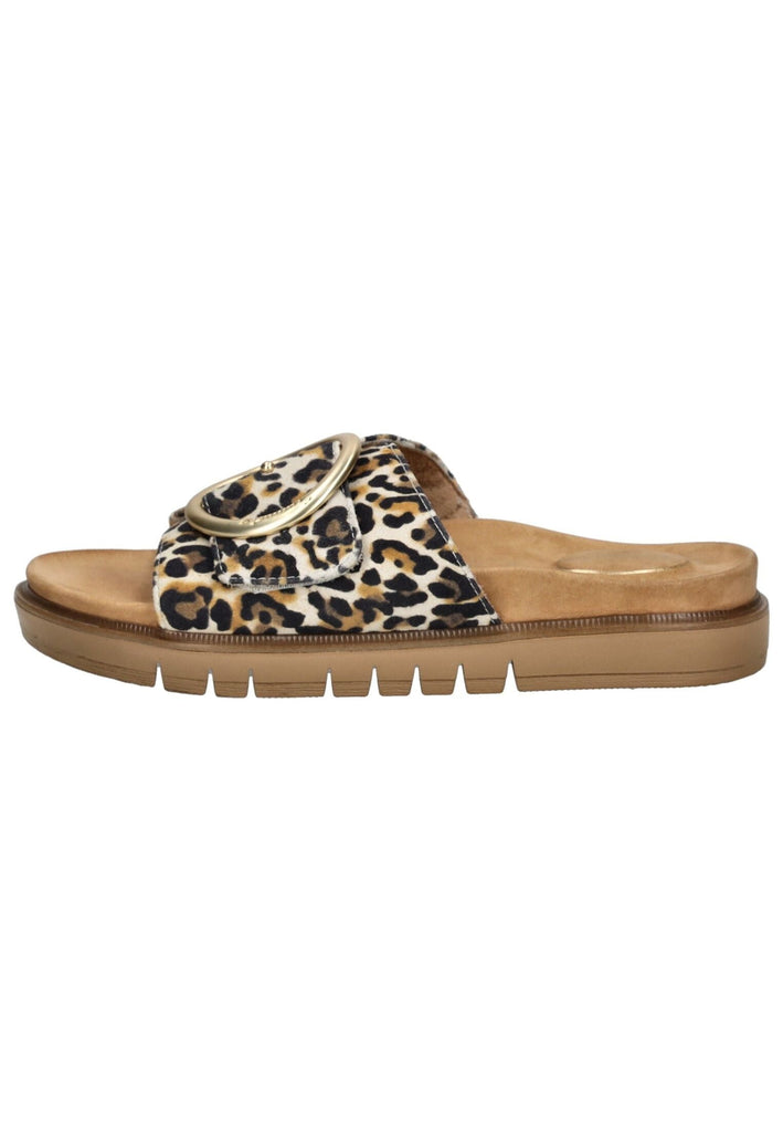 Tamaris Comfort Pantoletten Leder Leopard - surf4shoes