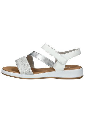 Gabor Comfort Sandalen Leder Weiß/Silber - surf4shoes