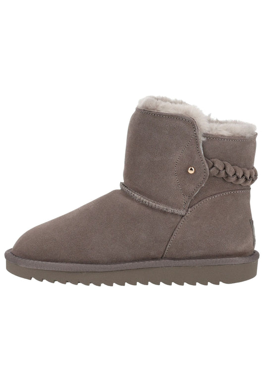 ara Stiefelette Veloursleder Hellgrau Warmfutter