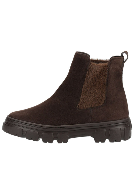 Paul Green Stiefelette Veloursleder/Textil Mocca Warmfutter