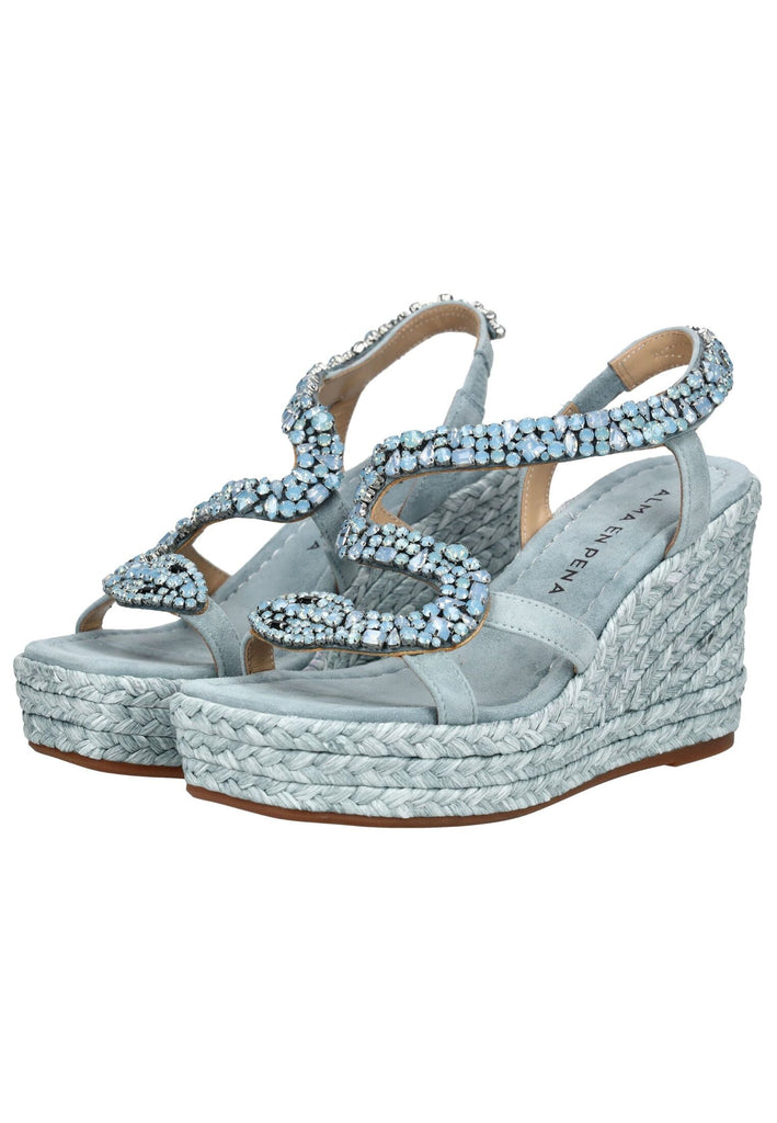 ALMA EN PENA Sandalen Leder/Textil Jeans