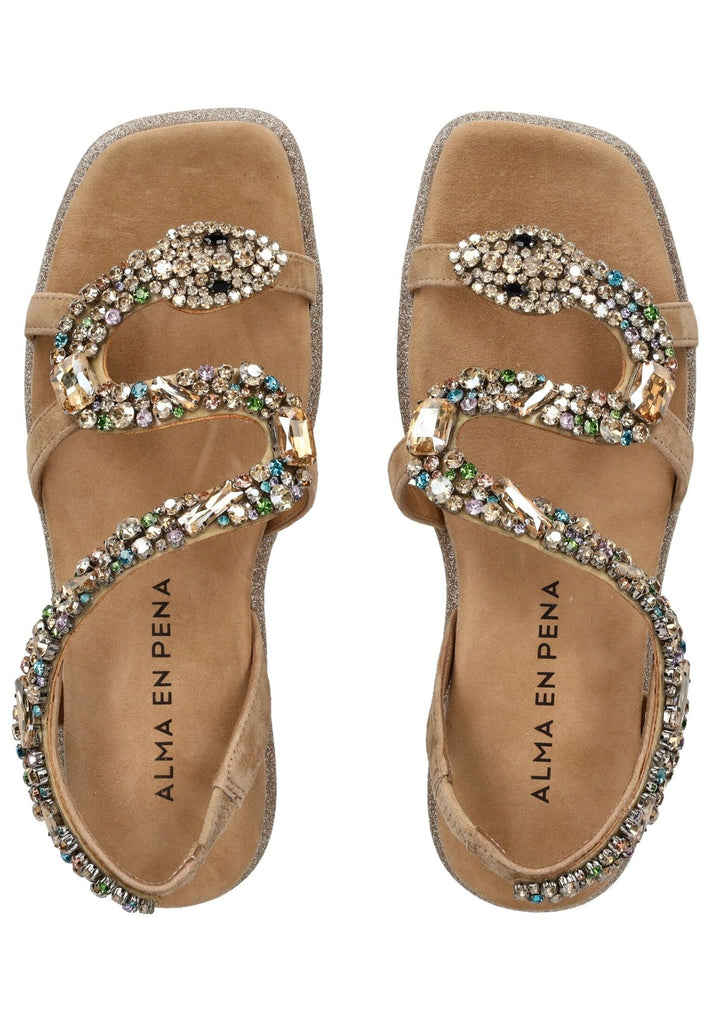 ALMA EN PENA Sandalen Leder/Textil Sand