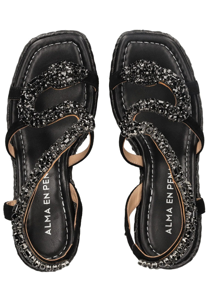 ALMA EN PENA Sandalen Leder/Textil Schwarz