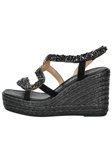 ALMA EN PENA Sandalen Leder/Textil Schwarz