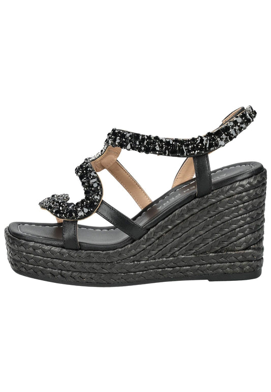 ALMA EN PENA Sandalen Leder/Textil Schwarz