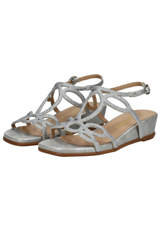 ALMA EN PENA Sandalen Textil Silber