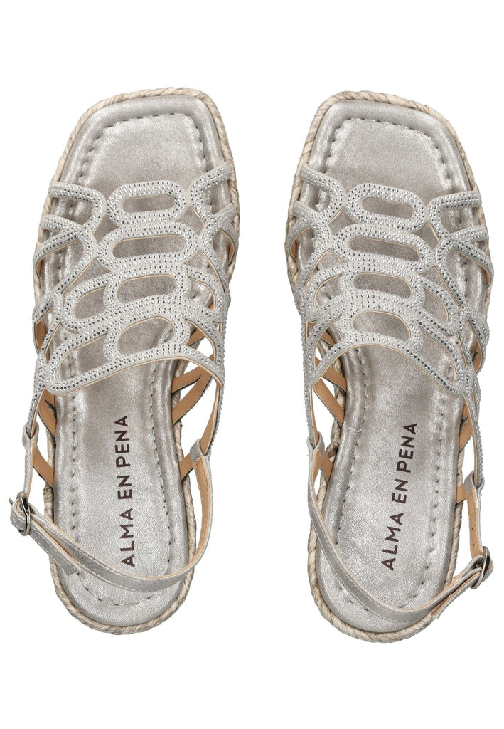 ALMA EN PENA Sandalen Textil Silber