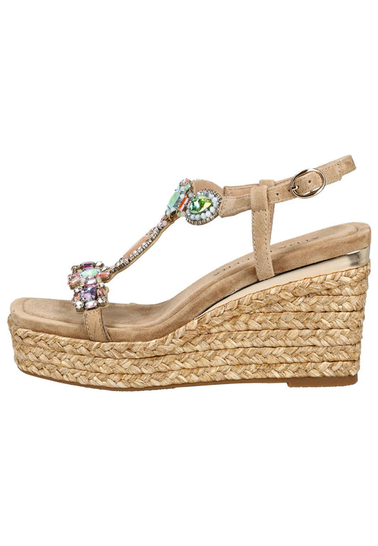 ALMA EN PENA Sandalen Veloursleder/Textil Sand