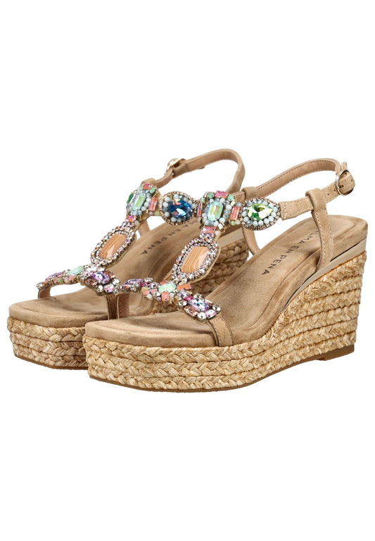 ALMA EN PENA Sandalen Veloursleder/Textil Sand