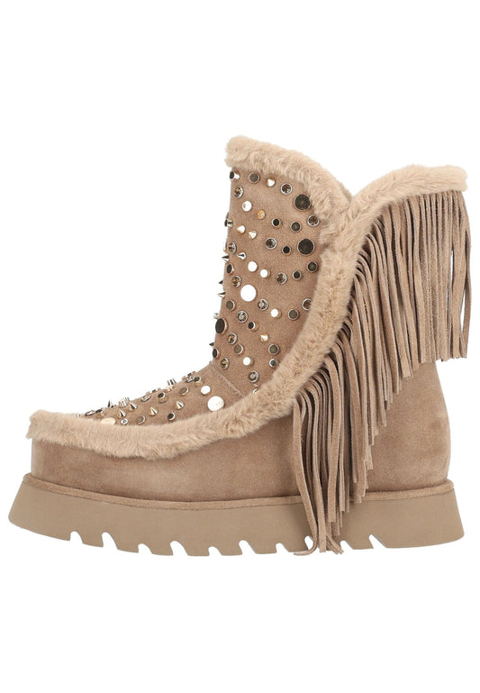 ALMA EN PENA Stiefelette Leder Beige Warmfutter