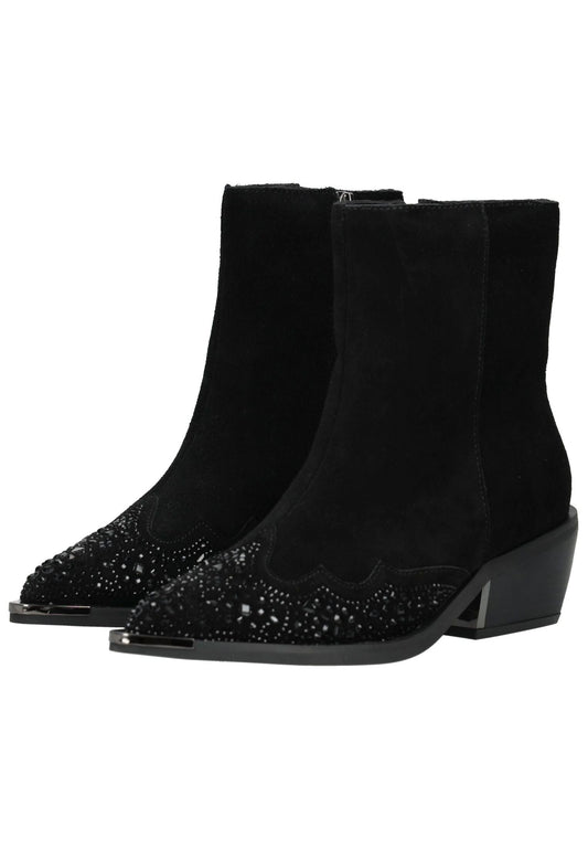 ALMA EN PENA Stiefelette Veloursleder Schwarz