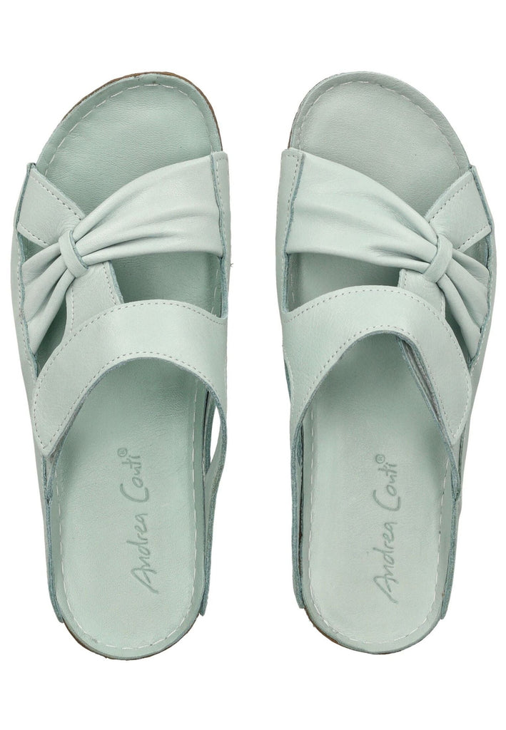 Andrea Conti Pantoletten Leder Aqua