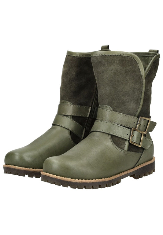 Andrea Conti Stiefel Leder Oliv Warmfutter