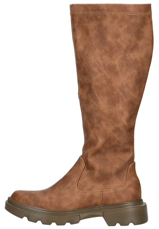 Andrea Conti Stiefel Lederimitat Brandy