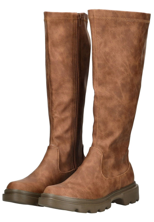 Andrea Conti Stiefel Lederimitat Brandy