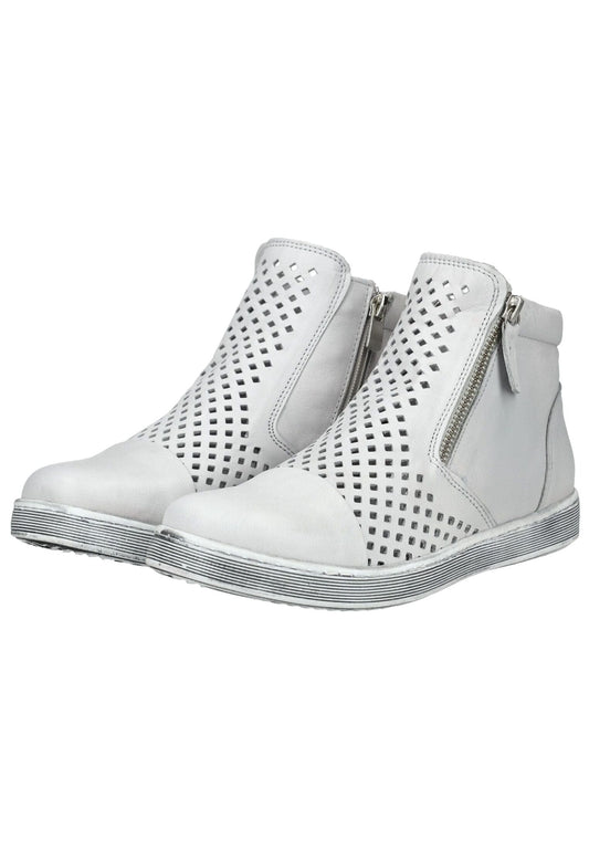 Andrea Conti Stiefelette Leder Hellgrau
