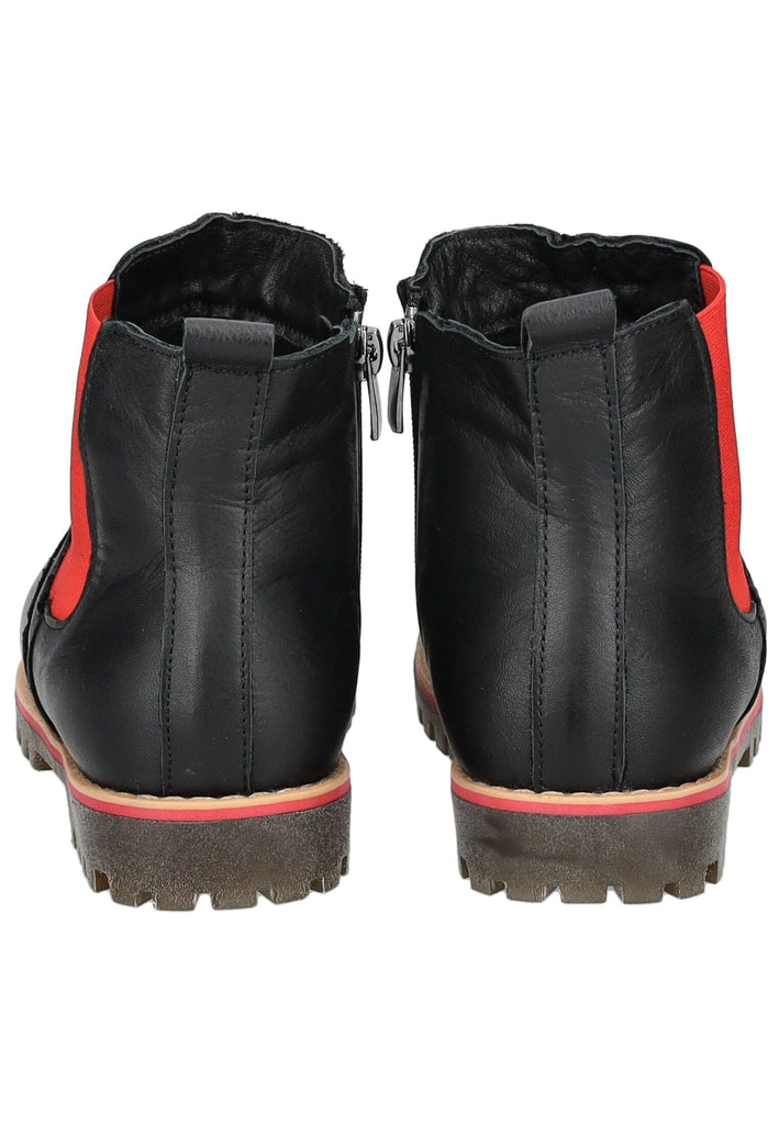 Andrea Conti Stiefelette Leder/Textil Schwarz/Rot Warmfutter