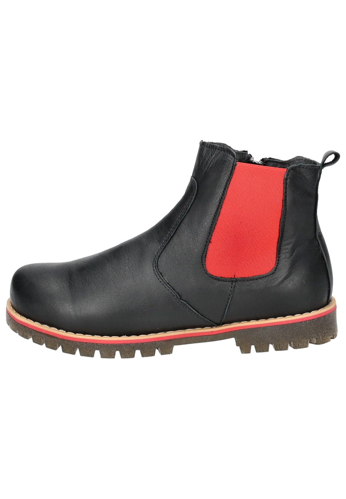 Stiefeletten Andrea Conti Stiefelette Leder/Textil Schwarz/Rot Warmfutter