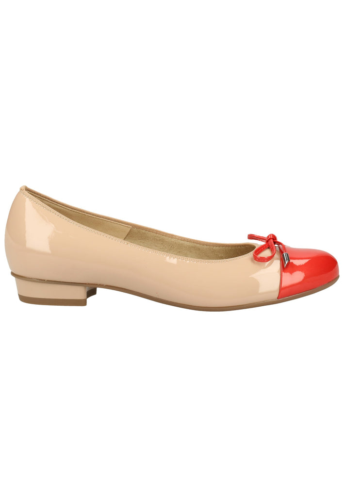 ara Ballerinas Leder Rot/Beige