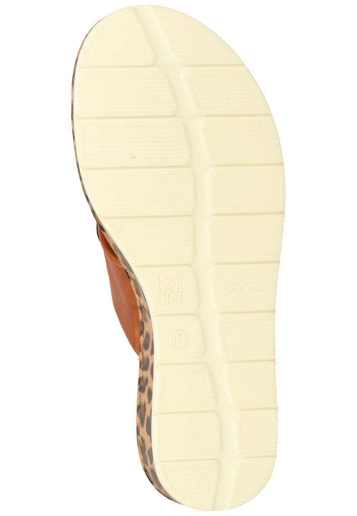 ara Pantoletten Glattleder Cognac