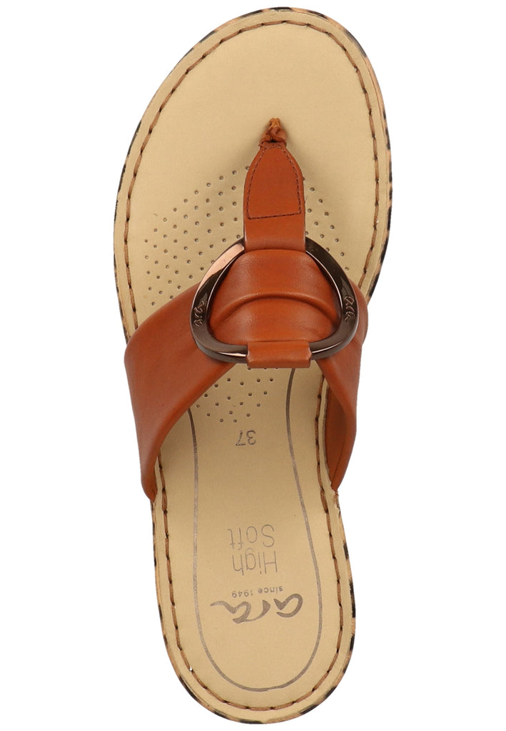 ara Pantoletten Glattleder Cognac