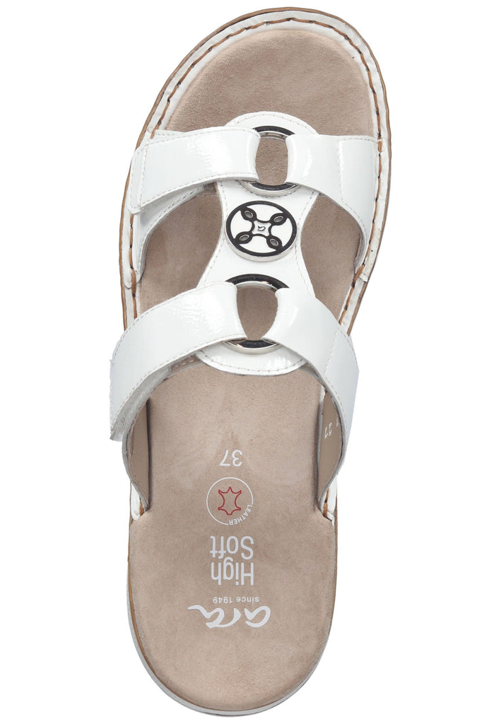 ara Pantoletten Glattleder Weiß